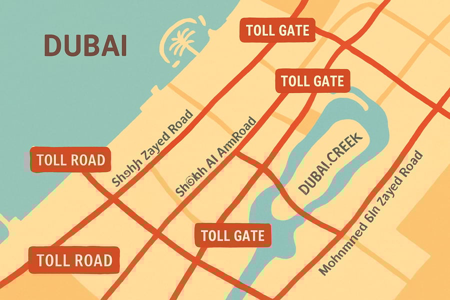 Dubai toll road system