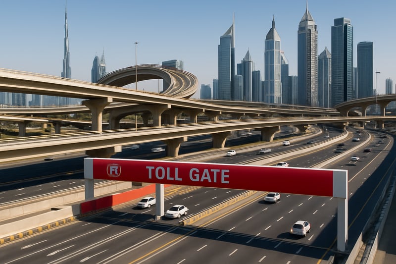 Modern toll road infrastructure in Dubai